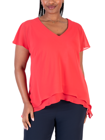 chesca Double Layered Top, Poppy