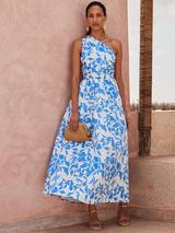 【海外限定】AdriannaPapell ドレス☆Floral Asymmetric Maxi Dr MD1E209364_AA002_Regular_Side_