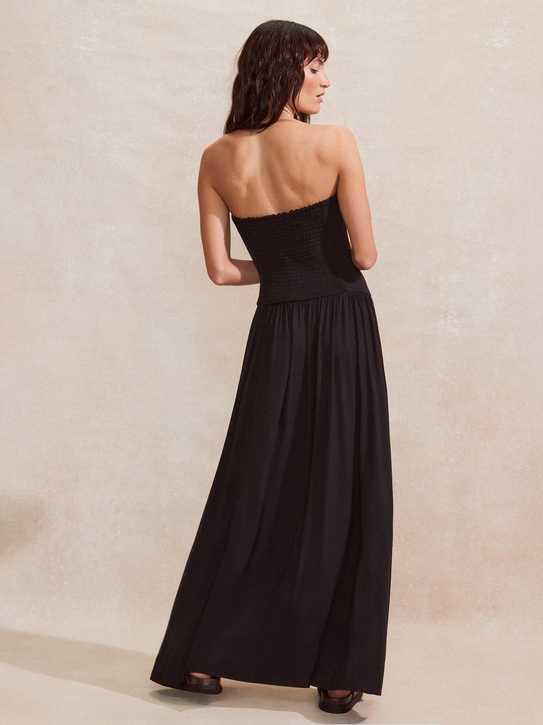 Product image 8 of 8, which shows Ro&Zo Jersey Bandeau Maxi Dress, Black, 6