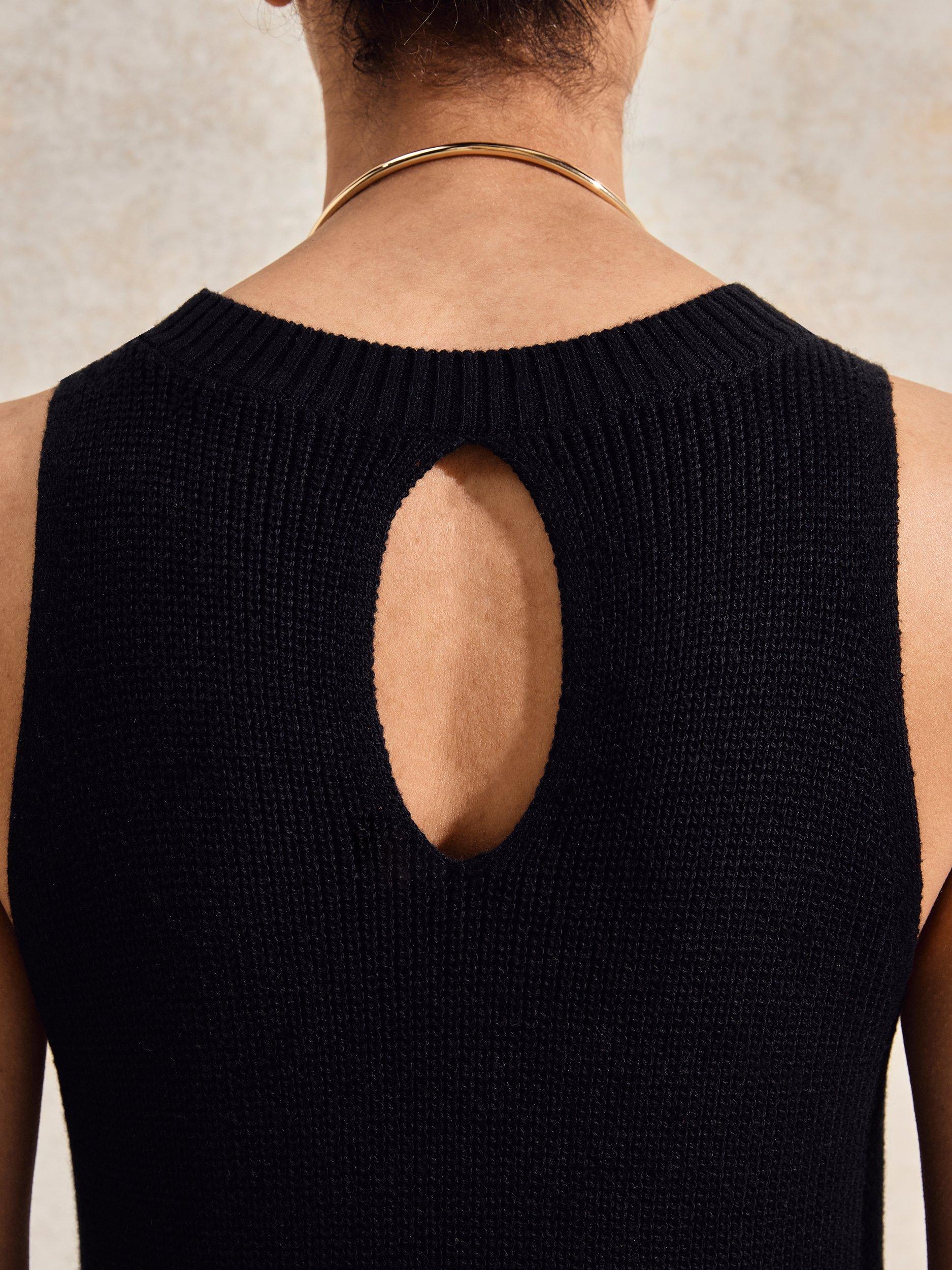 Product image 4 of 5, which shows Ro&Zo Knit Halterneck Maxi Dress, Black, XS