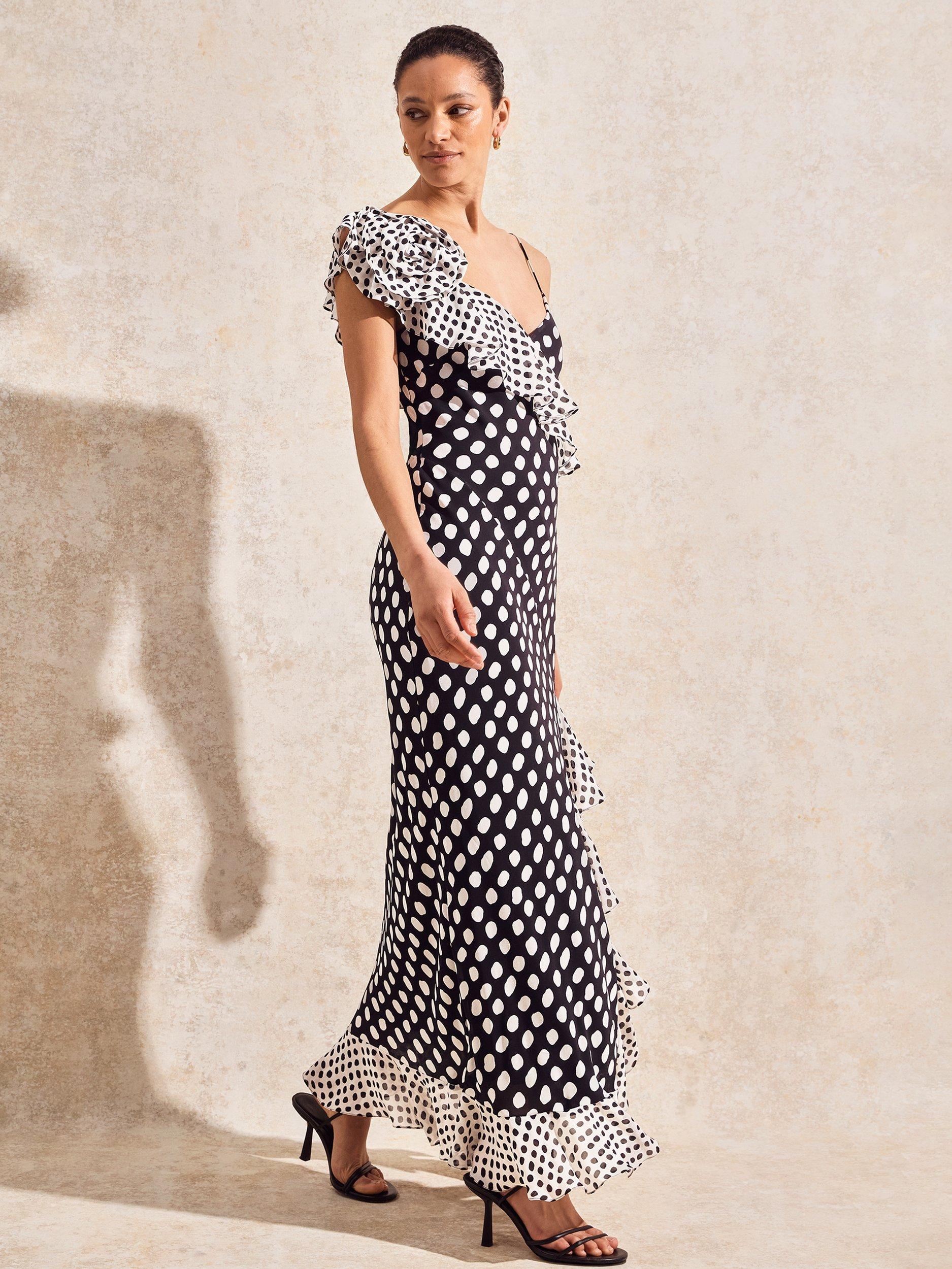 Product image 2 of 5, which shows Ro&Zo Celeste Sleeveless Ruffle Maxi Dress, Black/Multi, 6