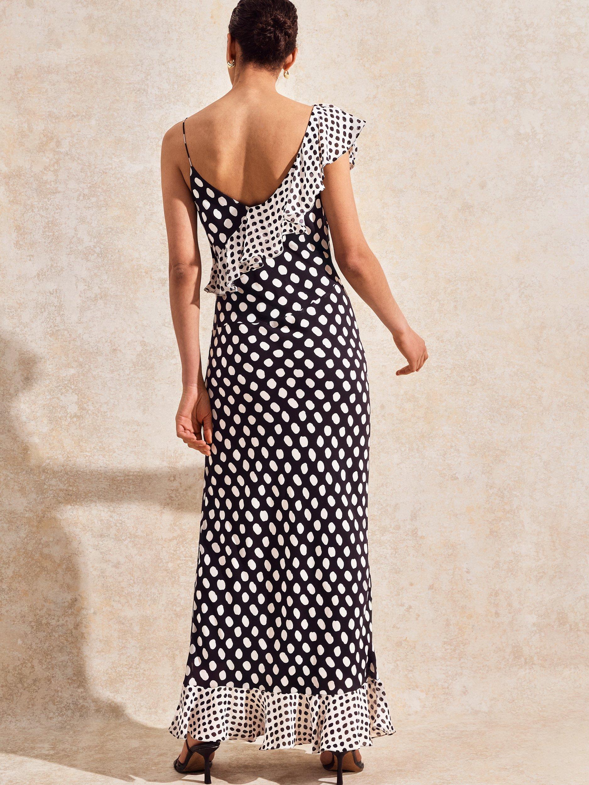 Product image 5 of 5, which shows Ro&Zo Celeste Sleeveless Ruffle Maxi Dress, Black/Multi, 6