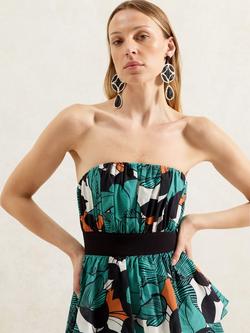 Ro&Zo Cotton Claudia Leaf Print Maxi Dress - view 2, Black