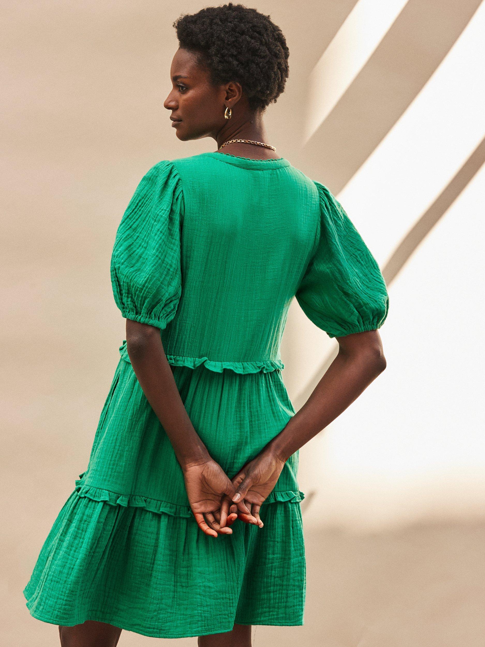 Product image 5 of 5, which shows Ro&Zo Cotton Short Sleeve Mini Dress, Green, 6