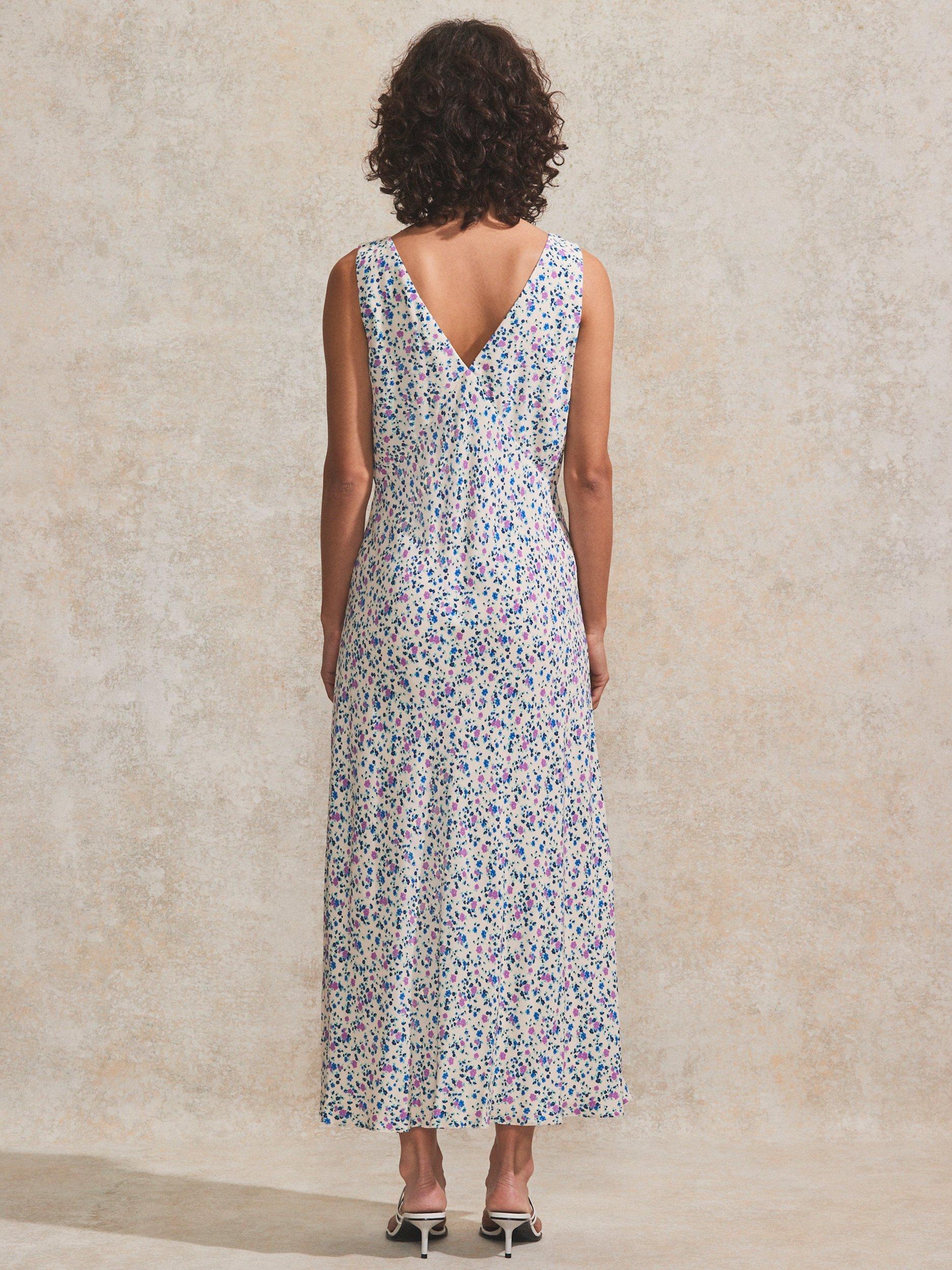 Product image 4 of 4, which shows Ro&Zo Ditsy V Neck Dress, White, 6