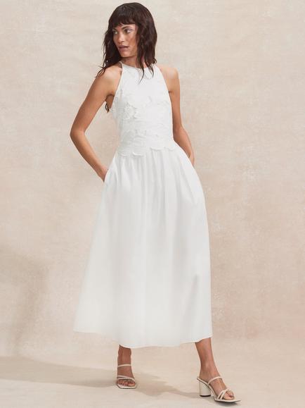 Ro&Zo Marina Floral Midi Dress, White - view 2, White