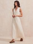 Ro&Zo Cotton Blend Denim V-Neck Maxi Dress