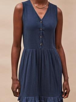 Ro&Zo Cotton Sleeveless V-Neck Midi Dress - view 2, Blue