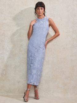 Ro&Zo Petite Sleeveless Lace Midi Dress, Blue