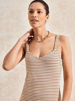 Ro&Zo Cotton Blend Petite Sleeveless Stripe Maxi Dress - view 2, Brown