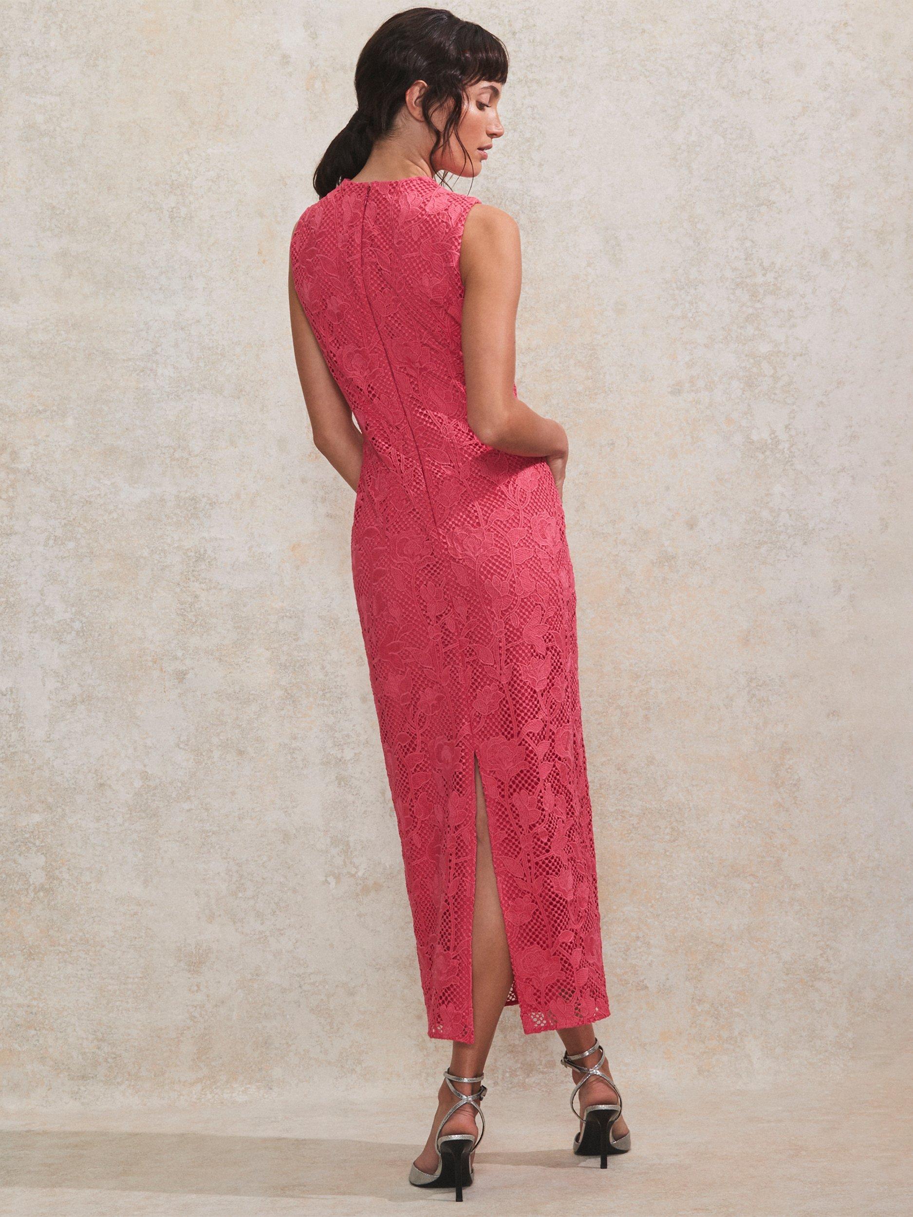 Product image 2 of 2, which shows Ro&Zo Lace Sleeveless Midi Dress, Pink, 6