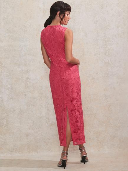 Ro&Zo Lace Sleeveless Midi Dress, Pink - view 2, Pink