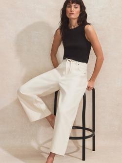 Ro&Zo Cotton Petite Denim Wide Leg Jeans - view 2, Natural