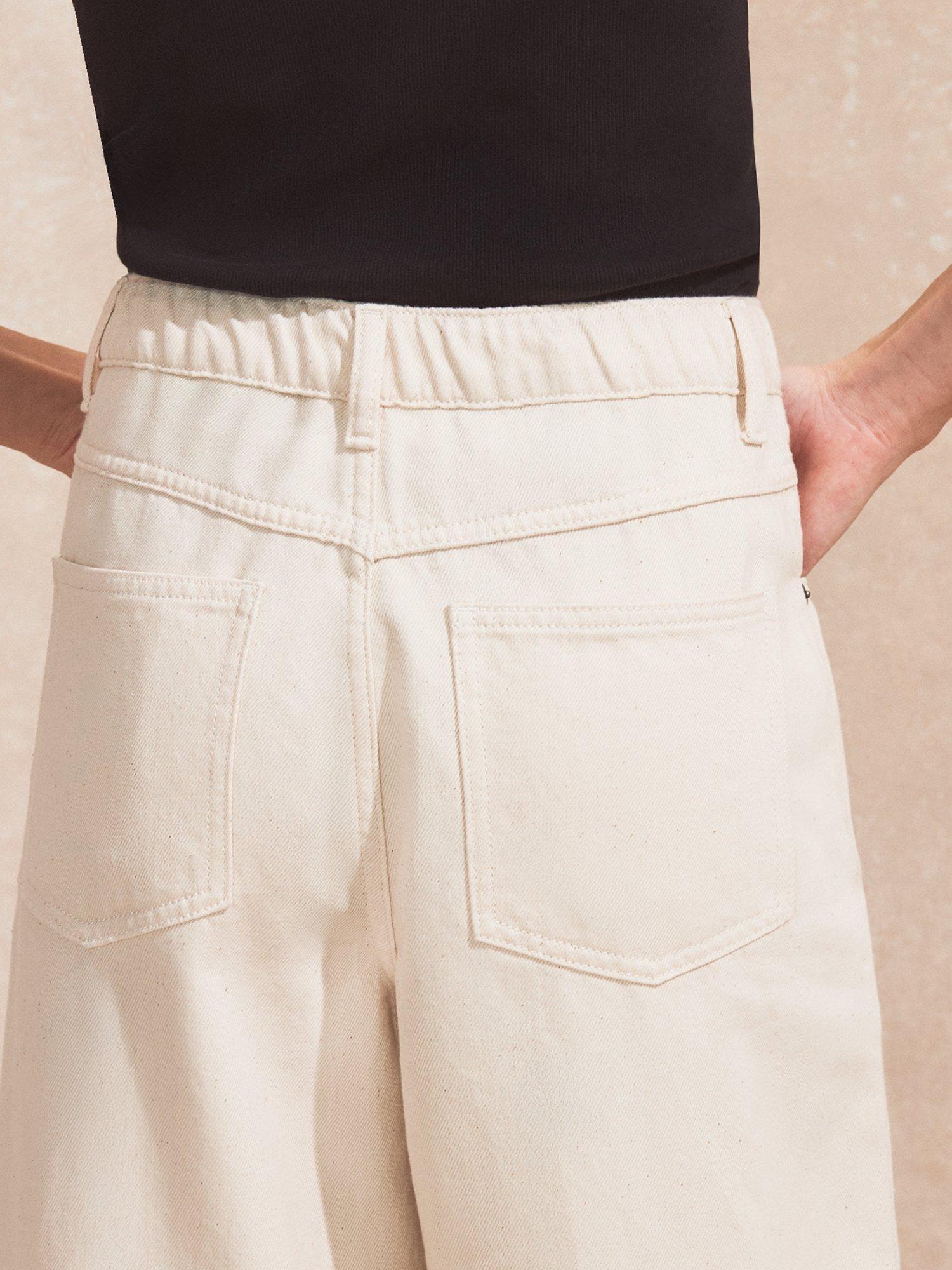 Product image 4 of 5, which shows Ro&Zo Cotton Petite Denim Wide Leg Jeans, Natural, 6Pt