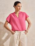 Ro&Zo Cotton Short Sleeve Frill Neck Top