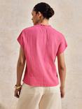 Ro&Zo Cotton Short Sleeve Frill Neck Top