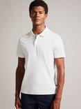 Ted Baker Zeiter Cotton Regular Fit Short Sleeve Polo Shirt, White, White