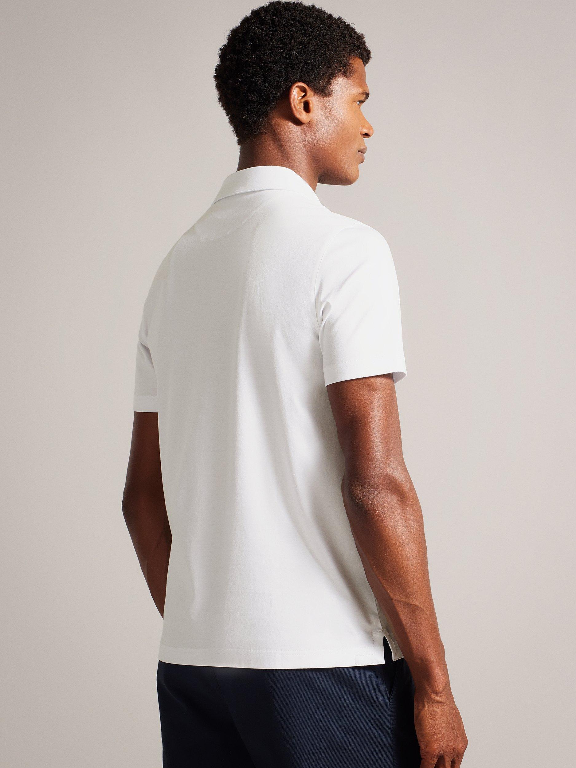 Product image 2 of 6, which shows Ted Baker Zeiter Cotton Regular Fit Short Sleeve Polo Shirt, White, L