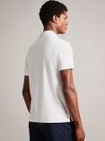 Ted Baker Zeiter Cotton Regular Fit Short Sleeve Polo Shirt, White, White