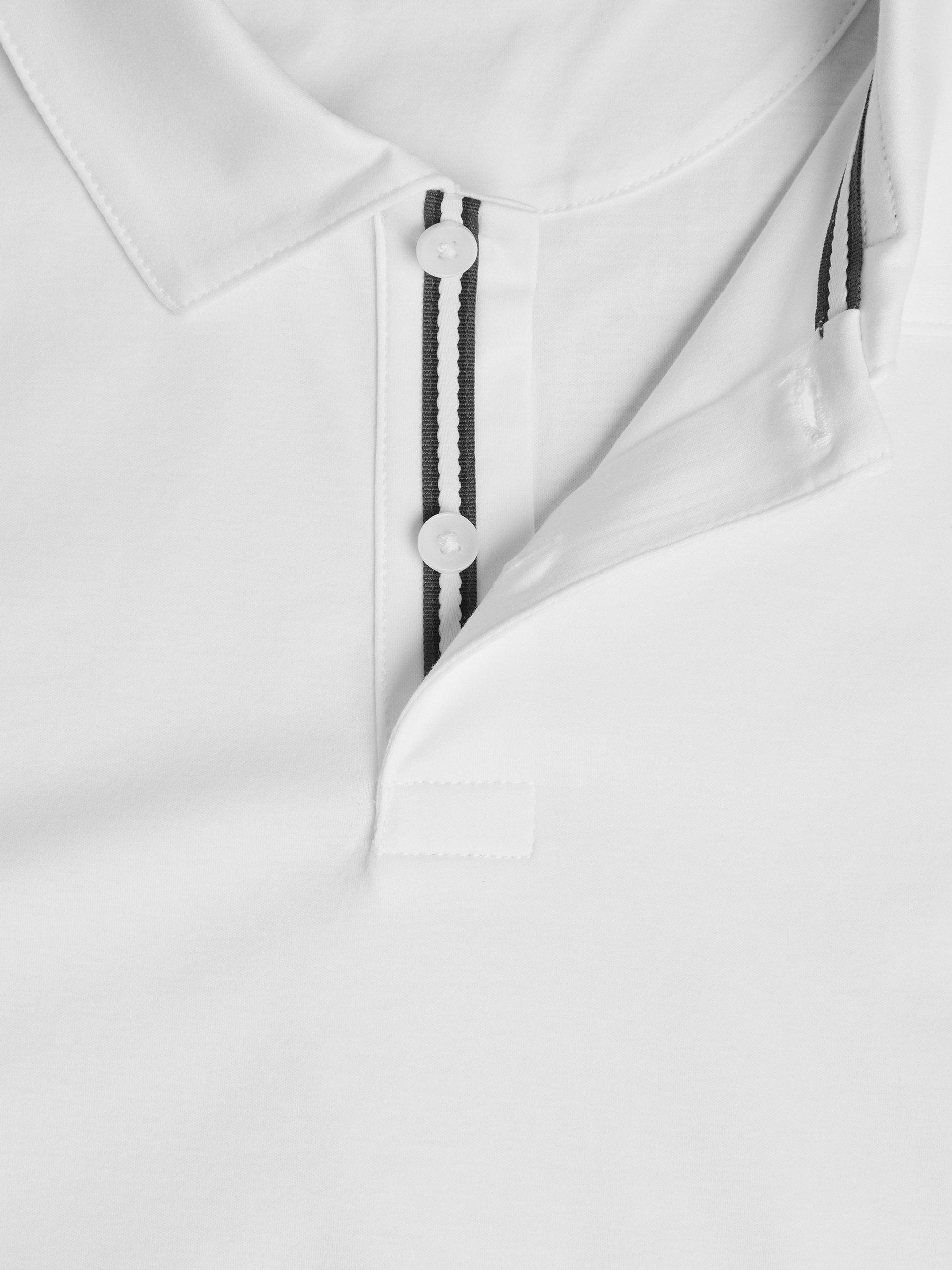 Product image 5 of 6, which shows Ted Baker Zeiter Cotton Regular Fit Short Sleeve Polo Shirt, White, L