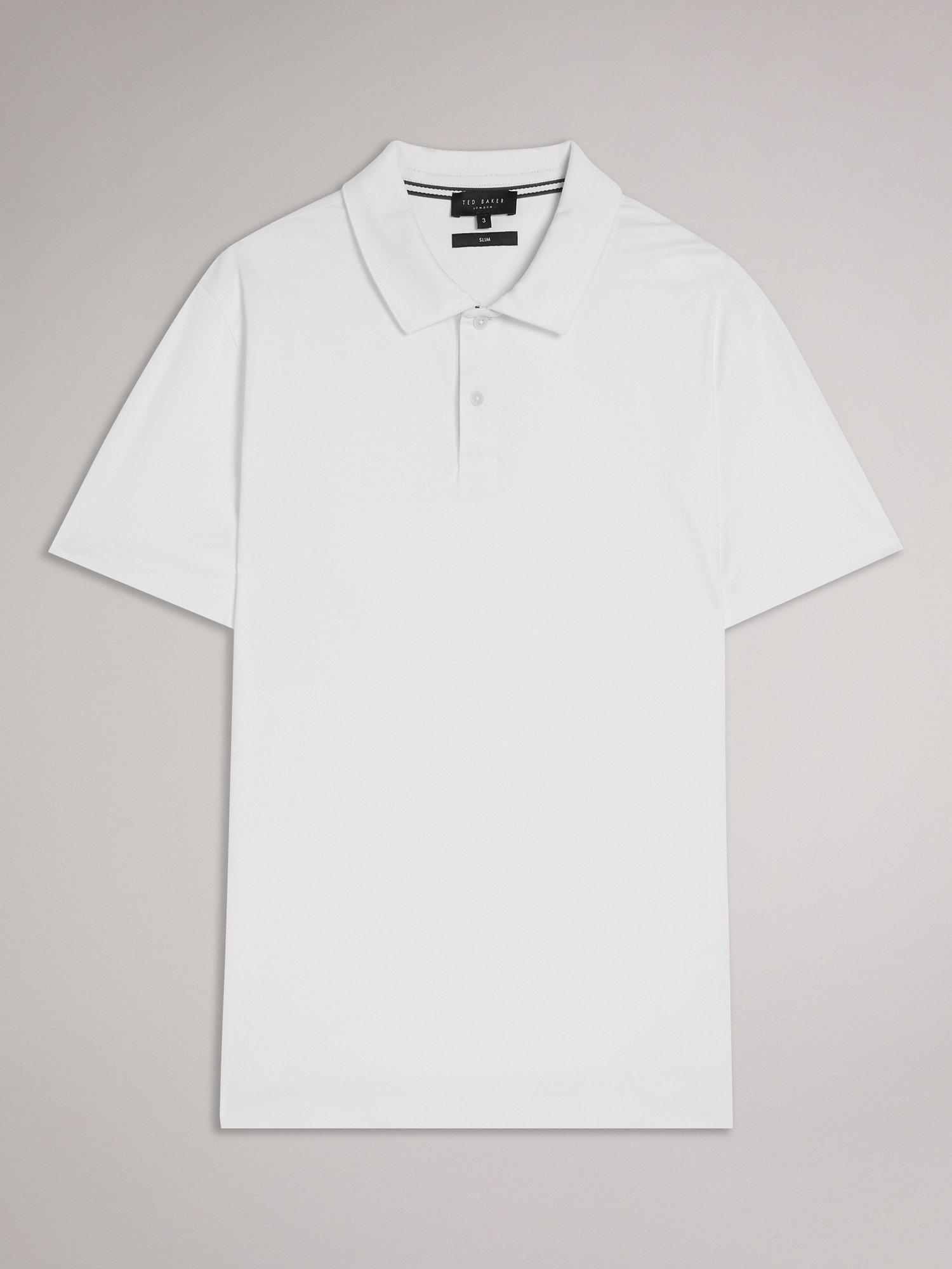 Product image 6 of 6, which shows Ted Baker Zeiter Cotton Regular Fit Short Sleeve Polo Shirt, White, L