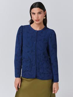 Ghost Zara Quilted Jacket, Navy, Navy