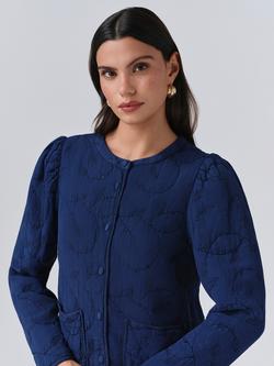 Ghost Zara Quilted Jacket, Navy - view 2, Navy