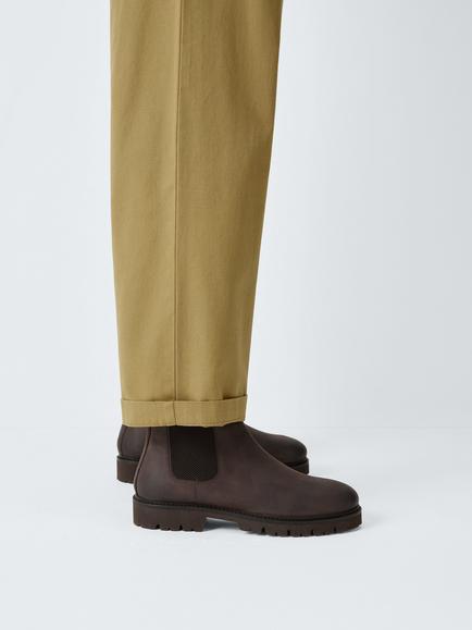 John Lewis Archer Leather Chelsea Boots, Brown - view 2, Brown