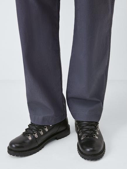 John Lewis Lace Up Leather Boots - view 2, Black