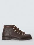 John Lewis Lace Up Leather Boots, Brown