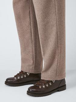 John Lewis Lace Up Leather Boots - view 2, Brown