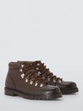 John Lewis Lace Up Leather Boots, Brown