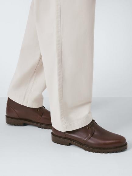 John Lewis Ashridge Leather Lace Up Chukka Boots, Brown - view 2, Brown