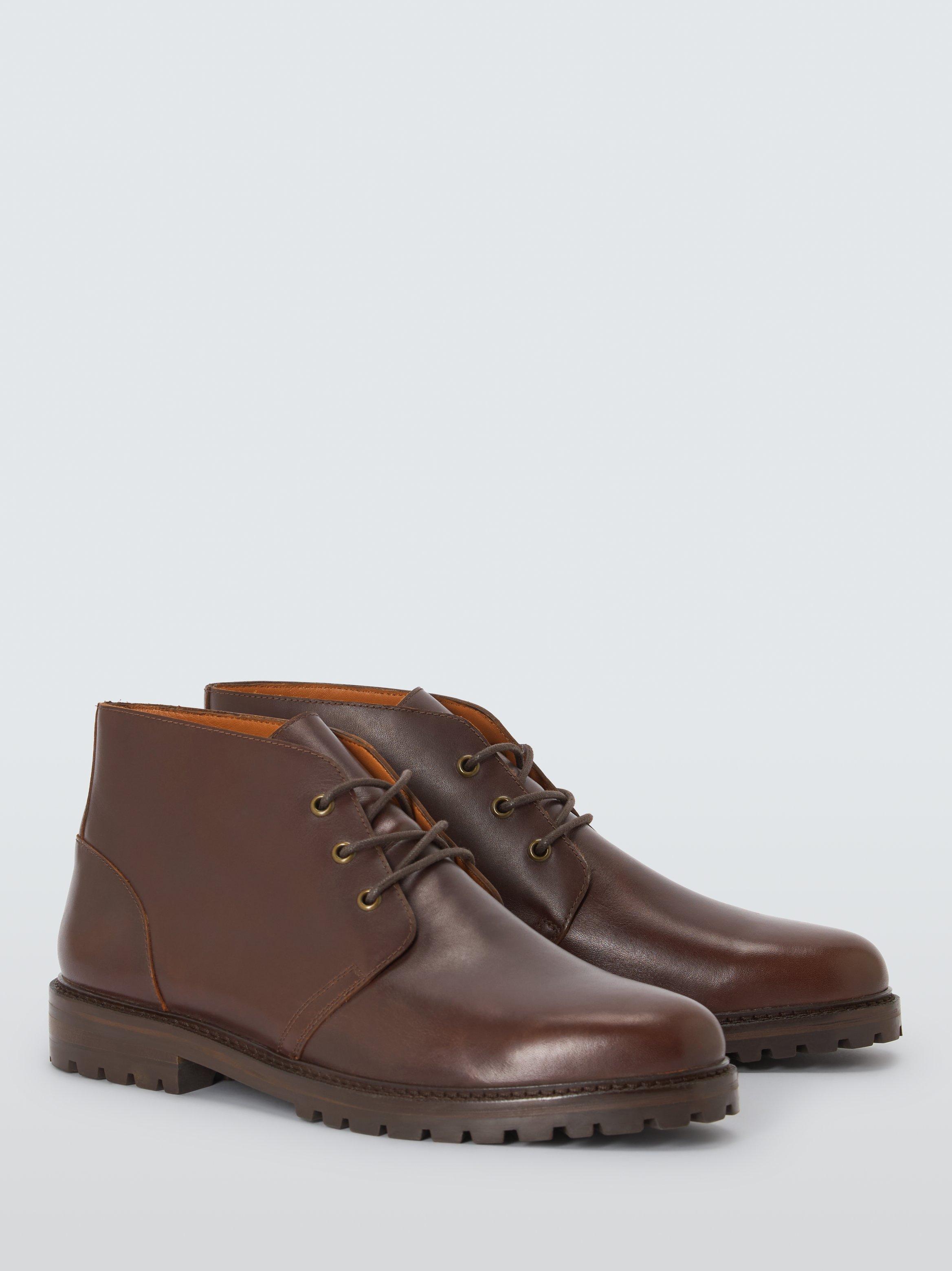 Product image 3 of 6, which shows John Lewis Ashridge Leather Lace Up Chukka Boots, Brown, 7