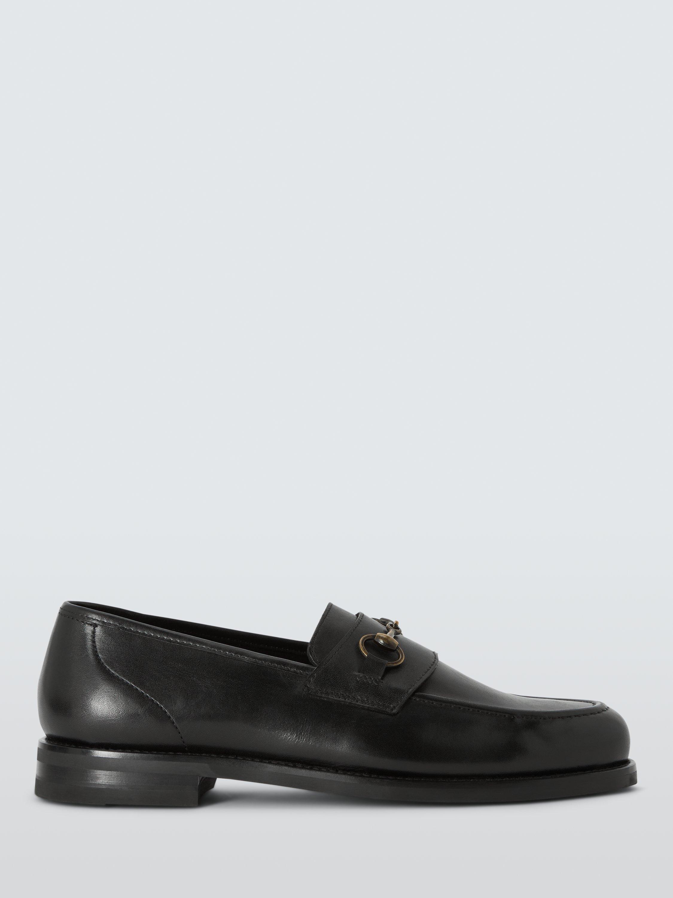 Product image 1 of 6, which shows John Lewis Ivy Leather Trim Loafers, Black, 7