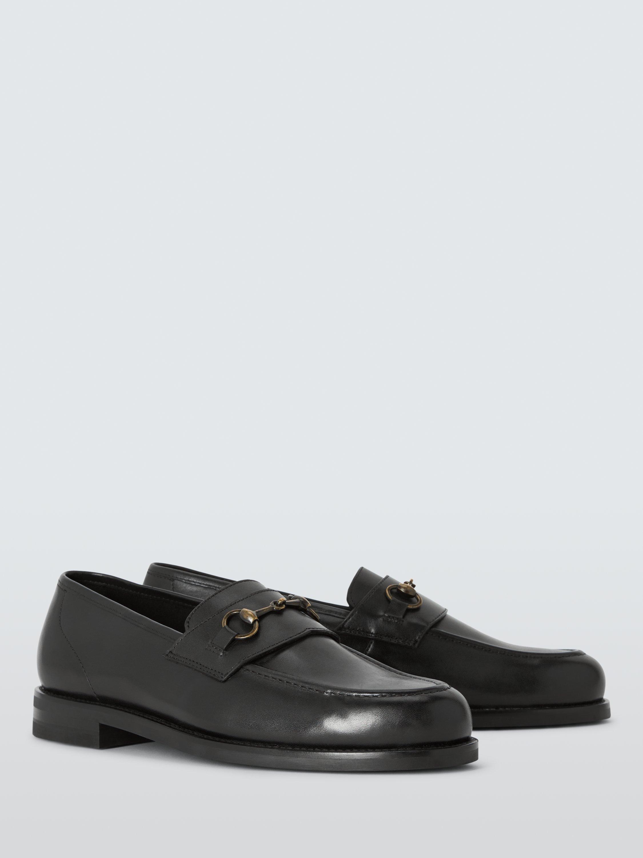 Product image 3 of 6, which shows John Lewis Ivy Leather Trim Loafers, Black, 7