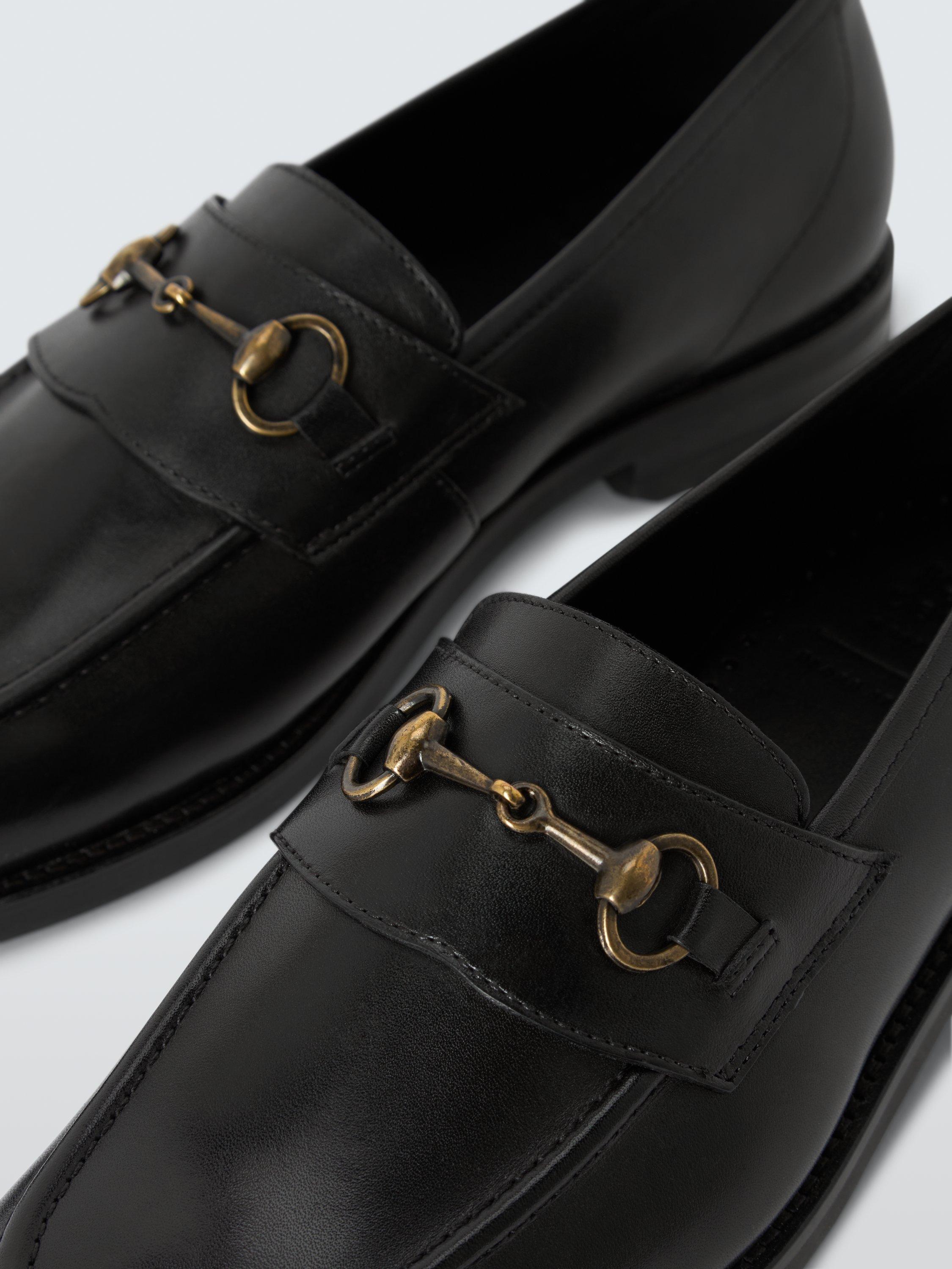 Product image 4 of 6, which shows John Lewis Ivy Leather Trim Loafers, Black, 7