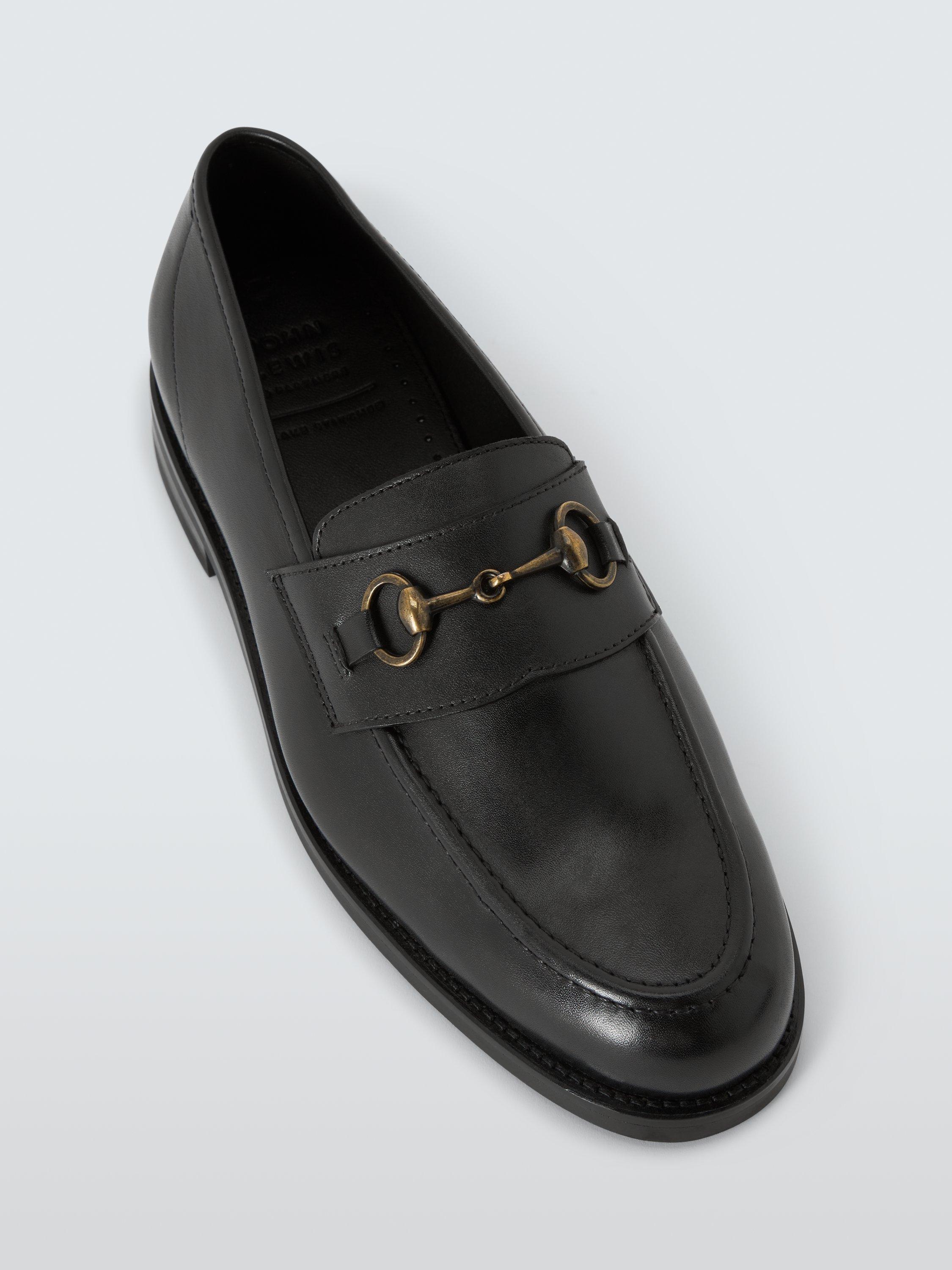 Product image 5 of 6, which shows John Lewis Ivy Leather Trim Loafers, Black, 7