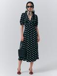 Ghost Alma Polka Dot Dress, Black/Multi
