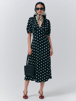 Ghost Alma Polka Dot Dress, Black/Multi, Black/Multi