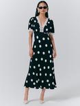 Ghost Belle Polka Dot Dress, Black/Multi