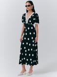 Ghost Belle Polka Dot Dress, Black/Multi