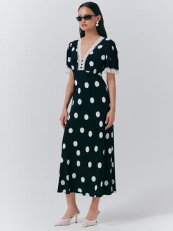 Ghost Belle Polka Dot Dress, Black/Multi - view 2, Black/Multi