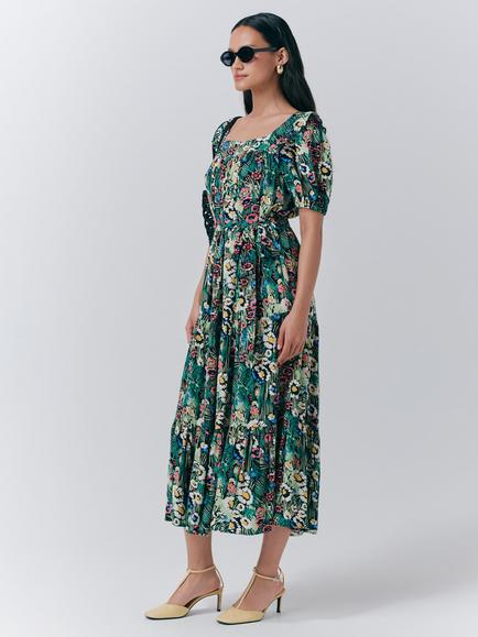 Ghost Georgia Dress, Green/Multi - view 2, Green/Multi