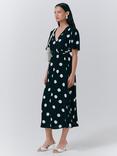 Ghost Jess Polka Dot Midi Dress, Black/Multi