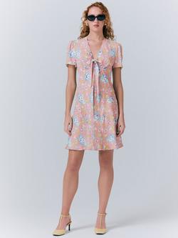 Ghost Lucy Knee Length Floral Tea Dress, Pink/Multi - view 2, Pink/Multi