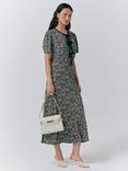 Ghost Maree Short Sleeve Floral Midi Dress