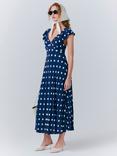 Ghost Maya Spot Midi Dress, Navy/Multi