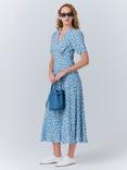 Ghost Roxanne Floral Midi Dress, Blue/Multi
