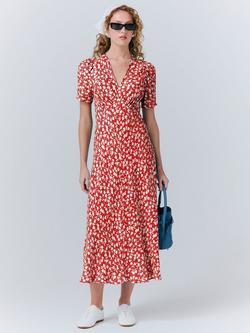 Ghost Roxanne Dress, Red/Multi, Red/Multi